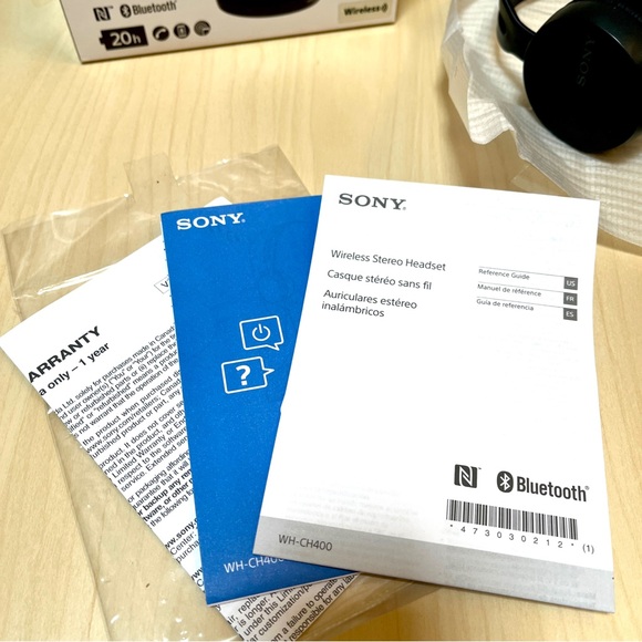 HeadPhones SONY WH-CH400. NIB/New. Black. Wireless Bluetooth. - Picture 14 of 15